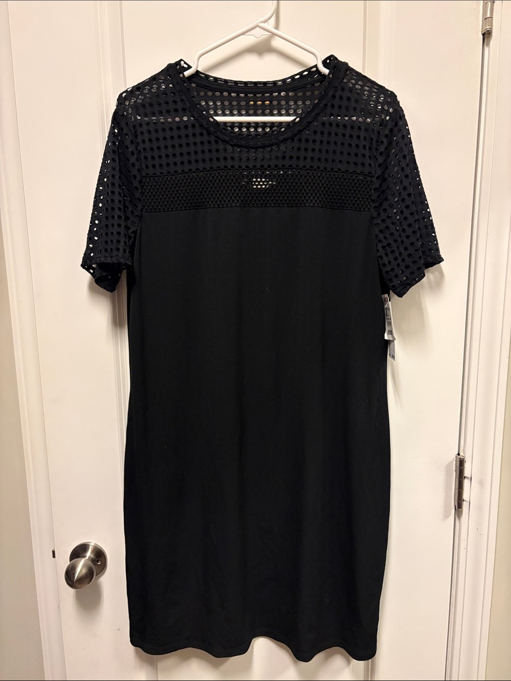 MICHAEL Michael Kors Black Mesh Yoke Dress - XL